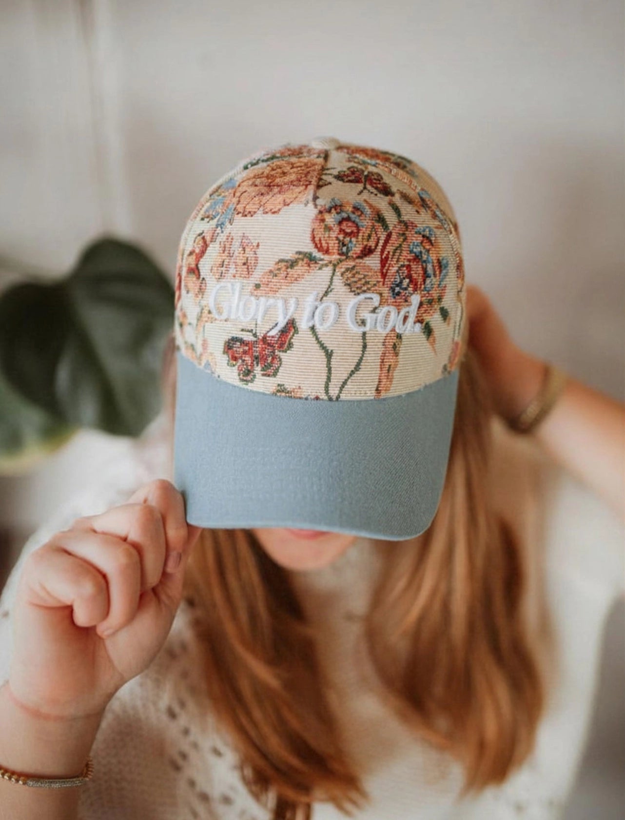 Floral Glory to God Trucker Hat