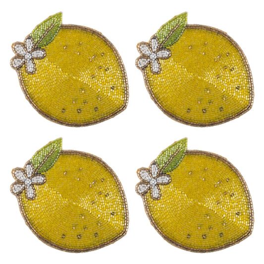 Beaded Lemon Coaster Set