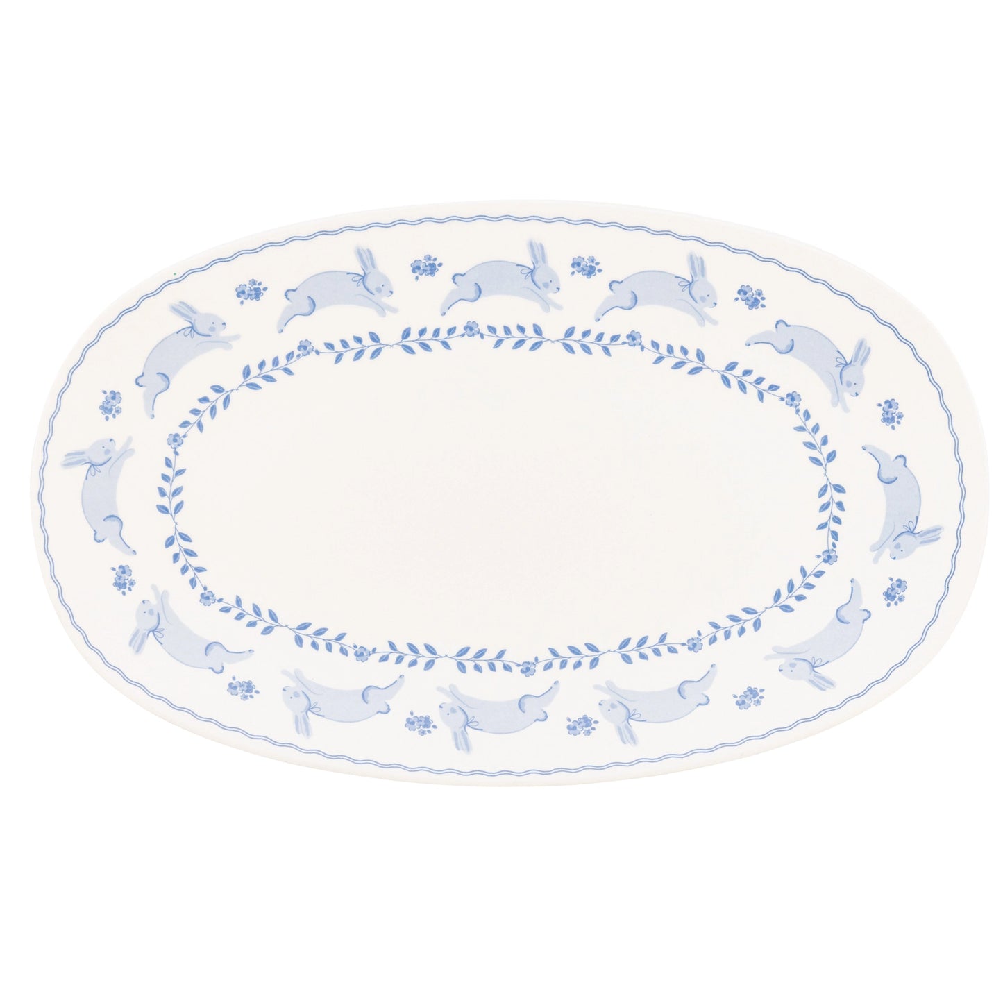 Bunny Oval Bamboo Tray