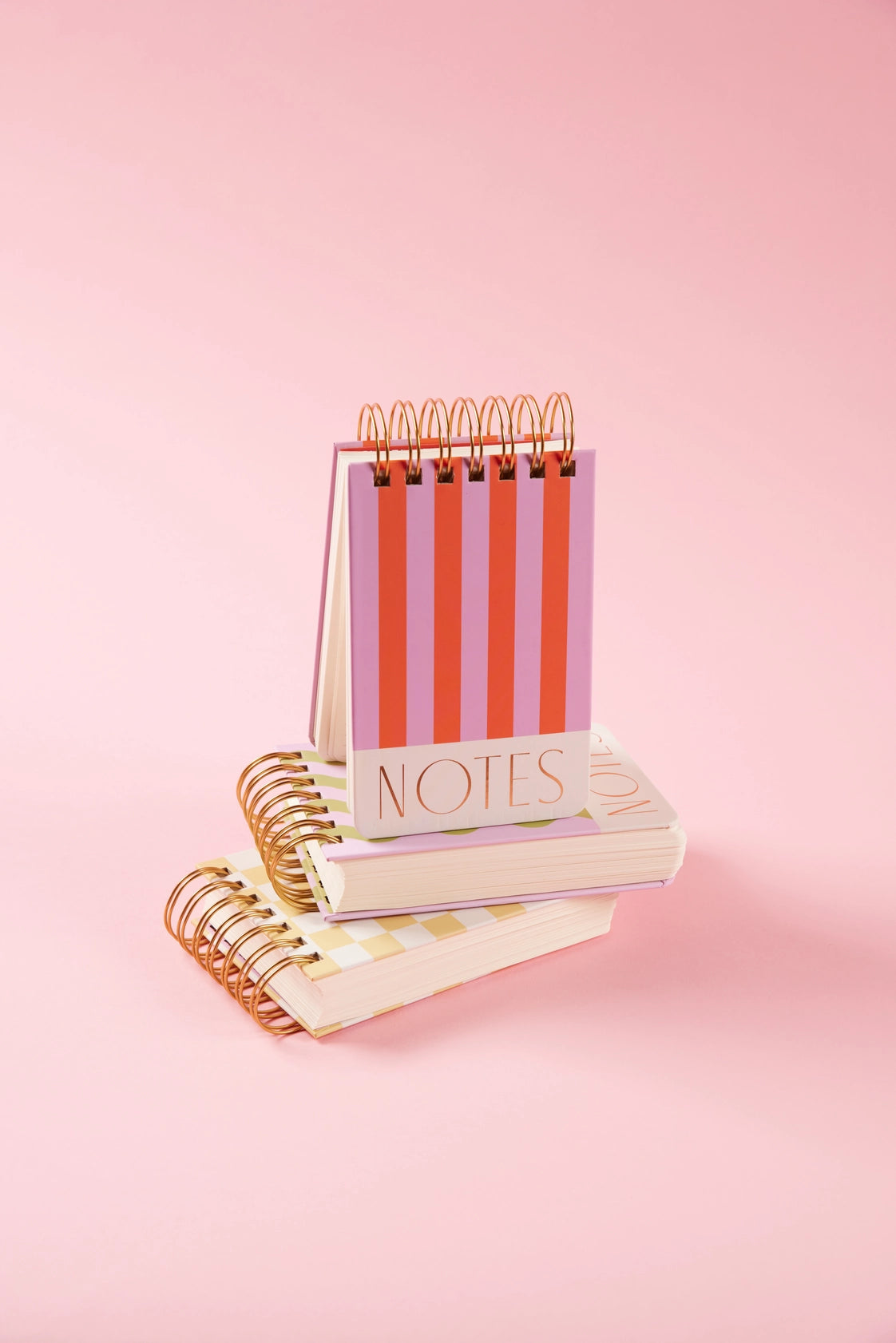 Chunky Twin-Wire Notepad - Pink Stripe