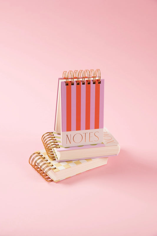 Chunky Twin-Wire Notepad - Pink Stripe
