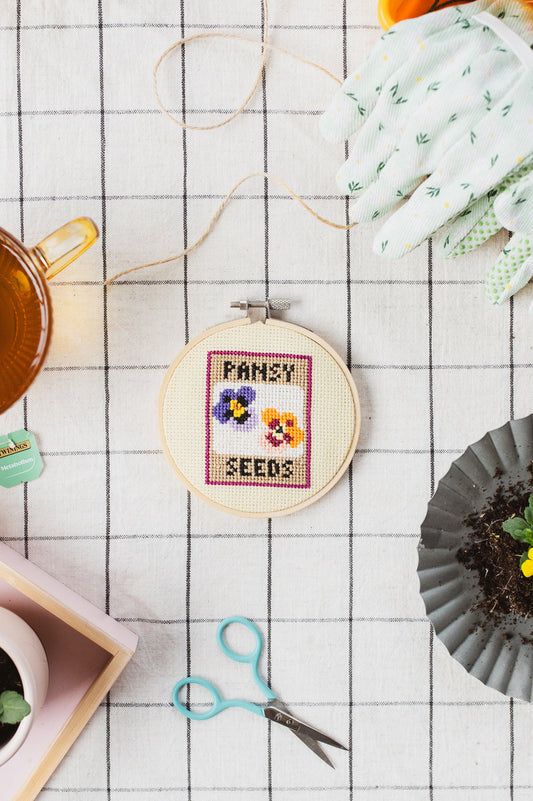 Pansy Seed Cross Stitch Kit