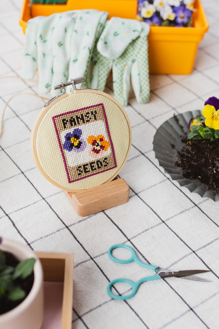 Pansy Seed Cross Stitch Kit