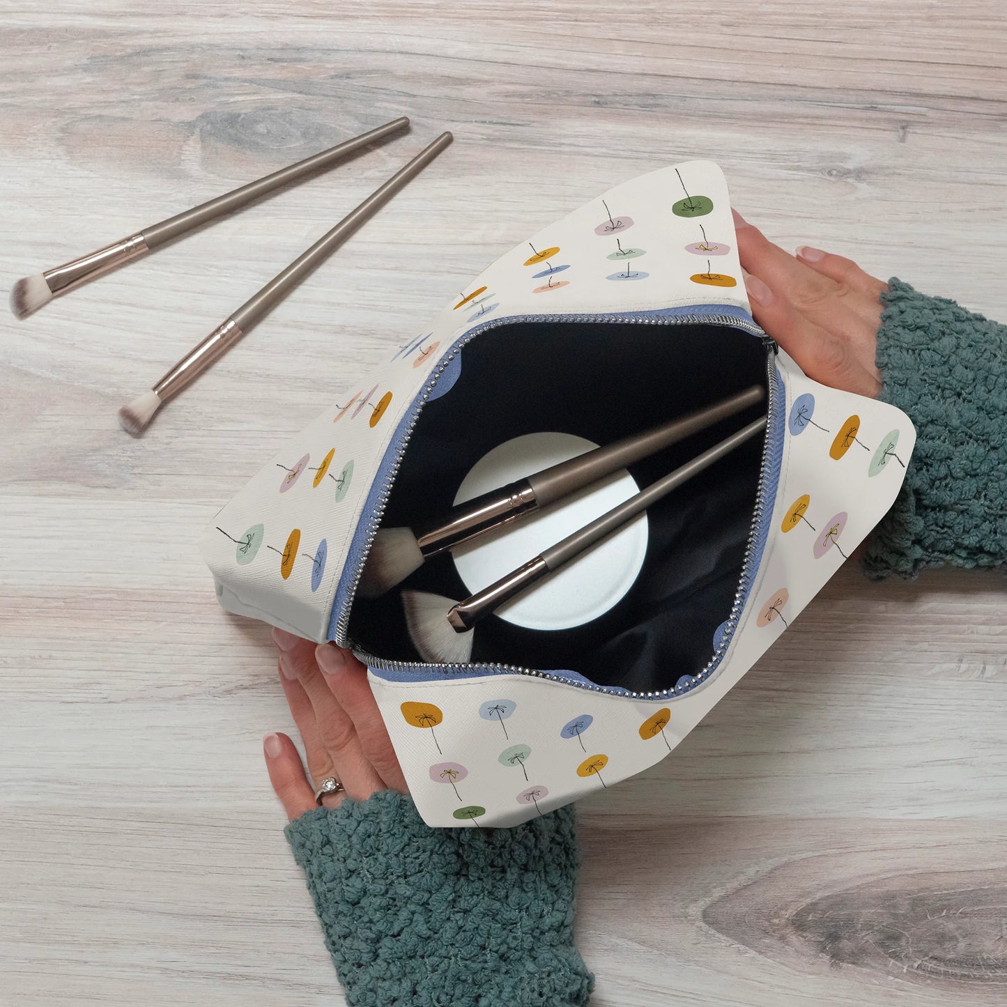 Dotted Palms Cosmetic Pouch