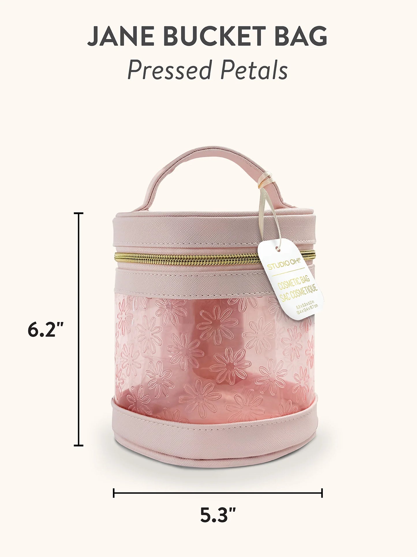 Jane Bucket Cosmetic Pouch - Pressed Petal