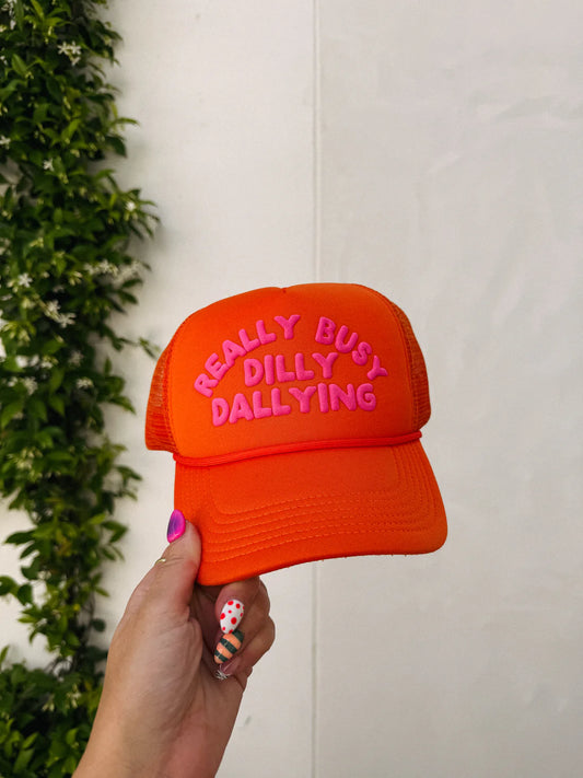 Dilly Dally Orange/Pink Trucker Hat