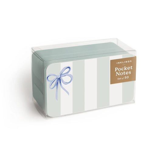 Pocket Notes - Blue Bow Stripes