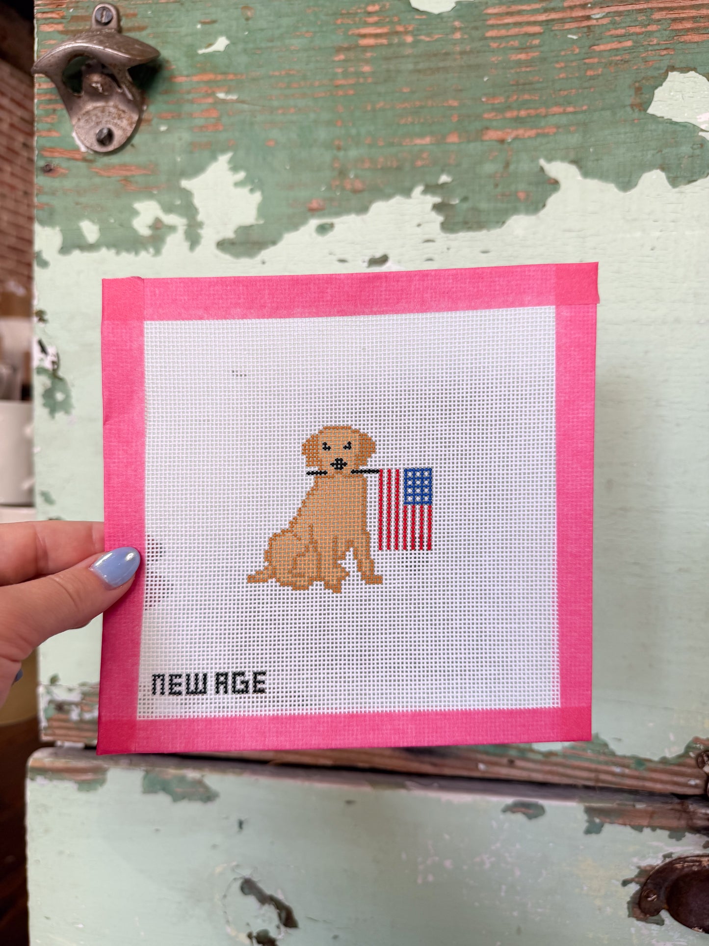 Patriotic Golden Retriever Canvas