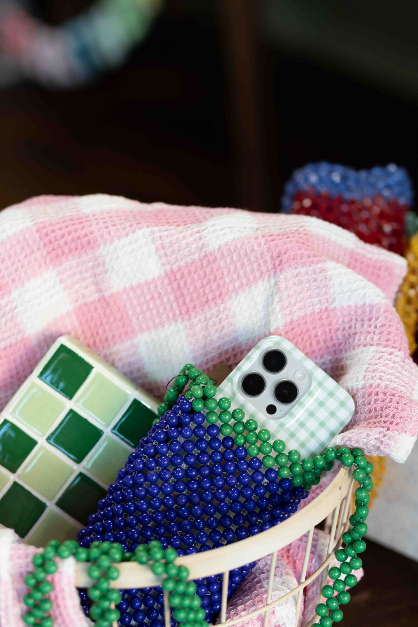 Acrylic Bead Phone Bag Crossbody