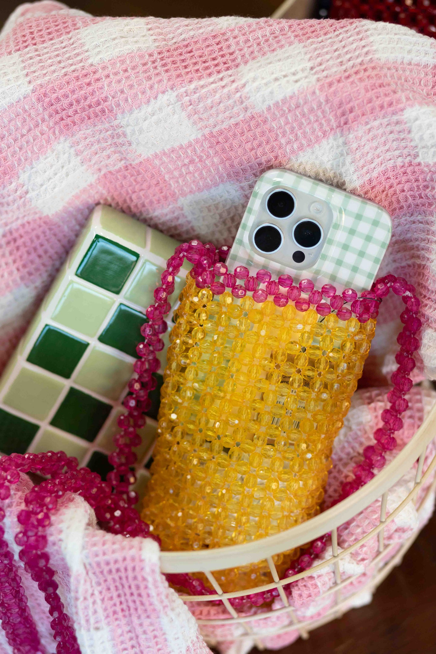 Acrylic Bead Phone Bag Crossbody