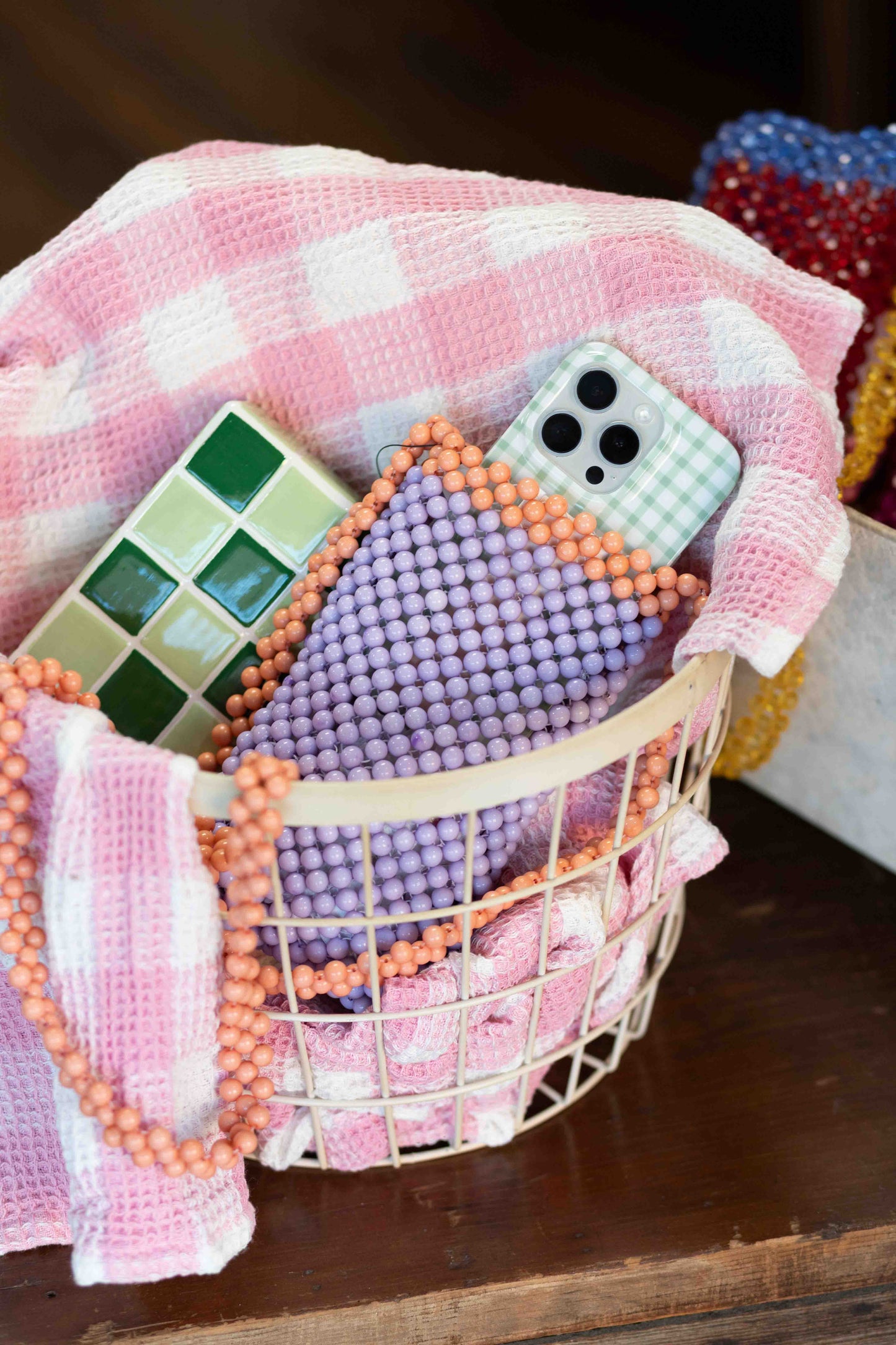 Acrylic Bead Phone Bag Crossbody