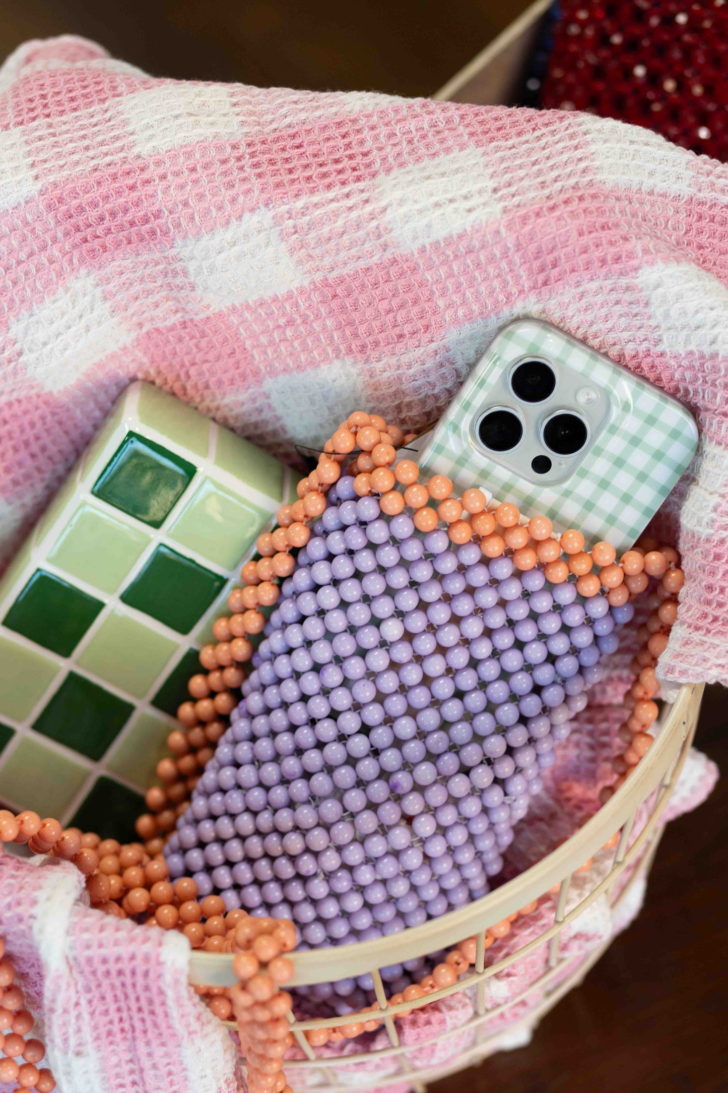 Acrylic Bead Phone Bag Crossbody