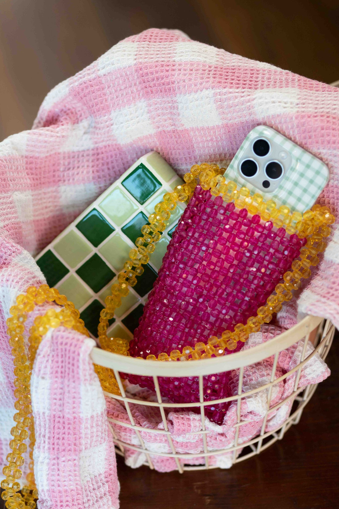 Acrylic Bead Phone Bag Crossbody