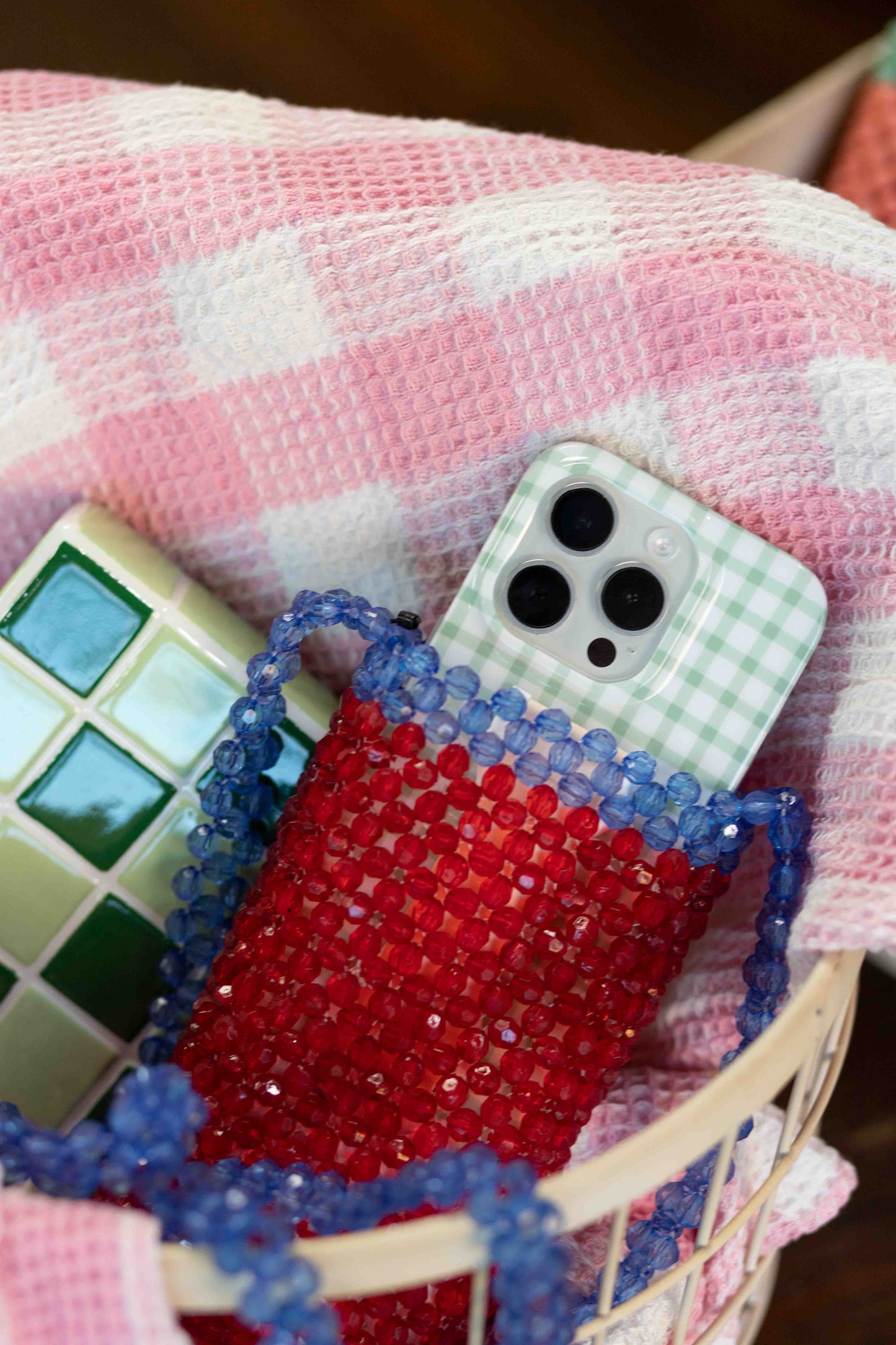 Acrylic Bead Phone Bag Crossbody