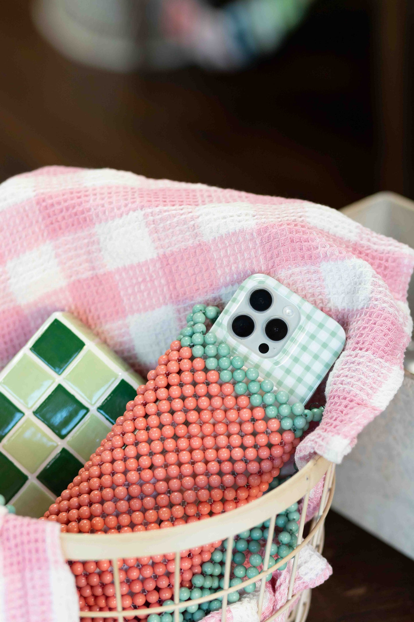 Acrylic Bead Phone Bag Crossbody