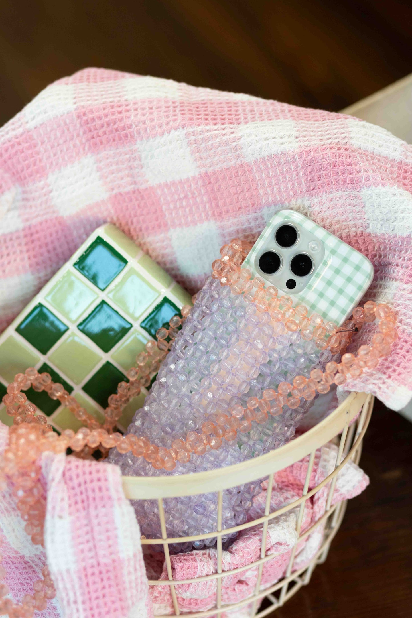 Acrylic Bead Phone Bag Crossbody