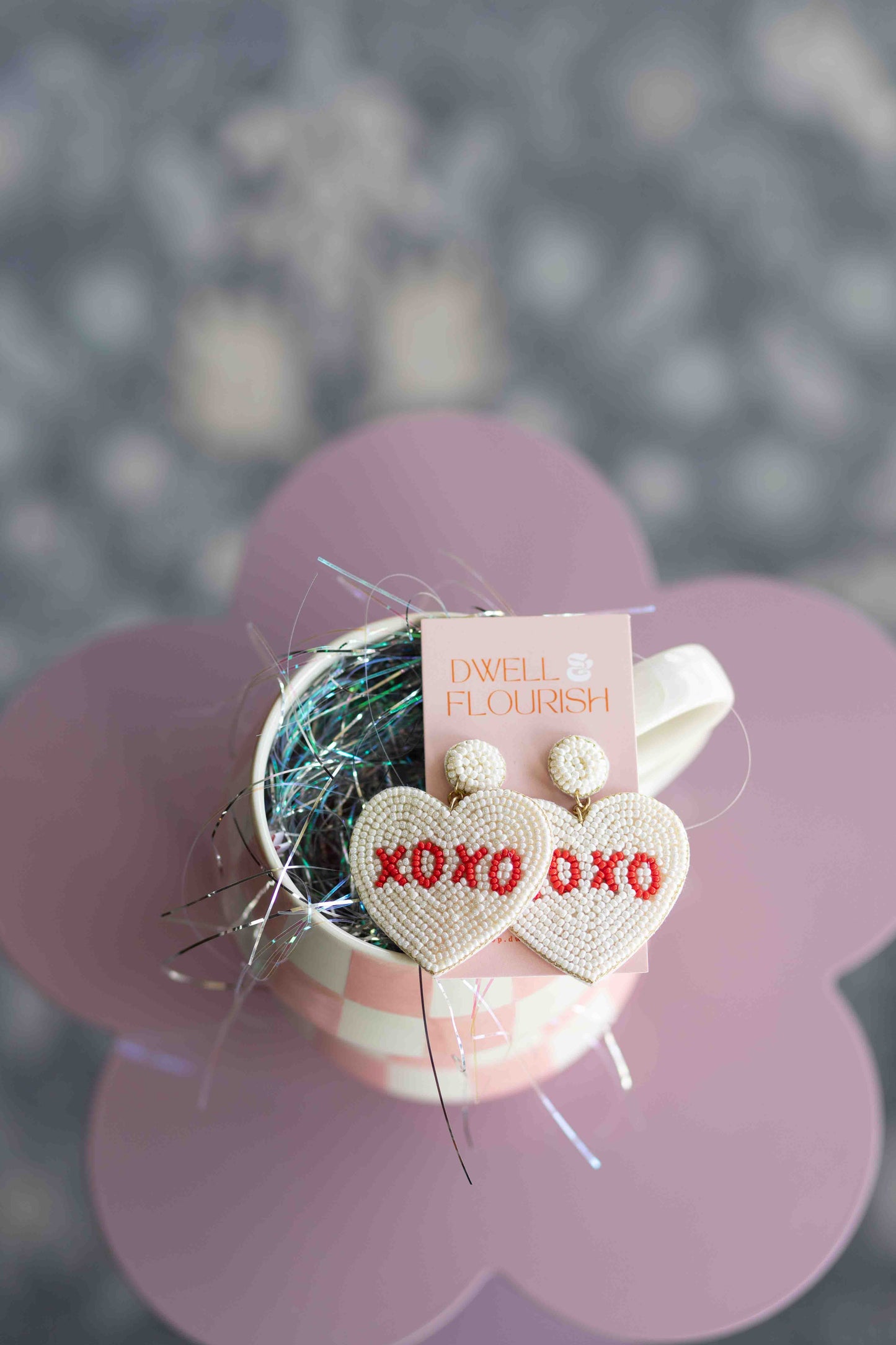 XOXO Beaded Heart Earring