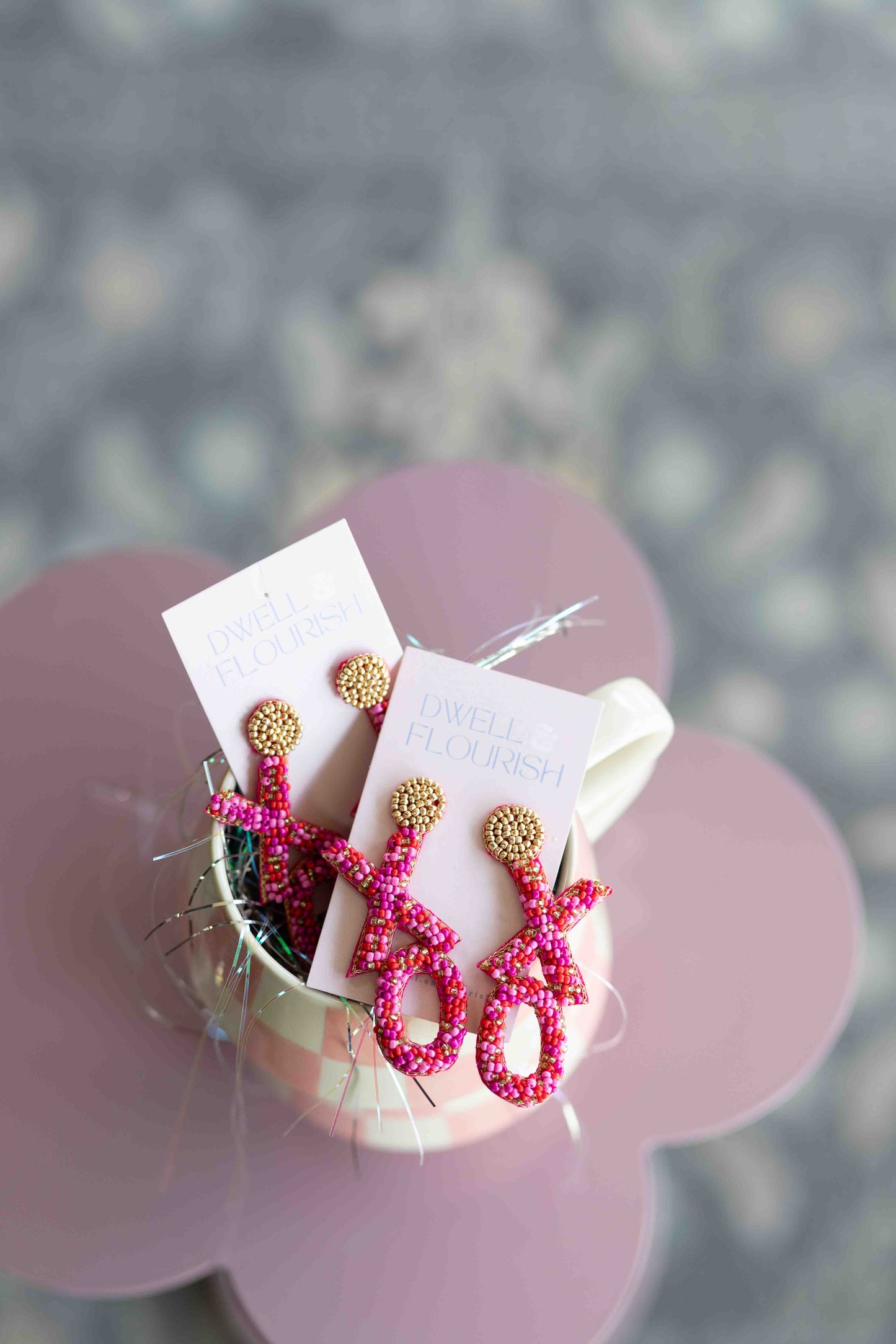 XO Beaded Drop Earrings