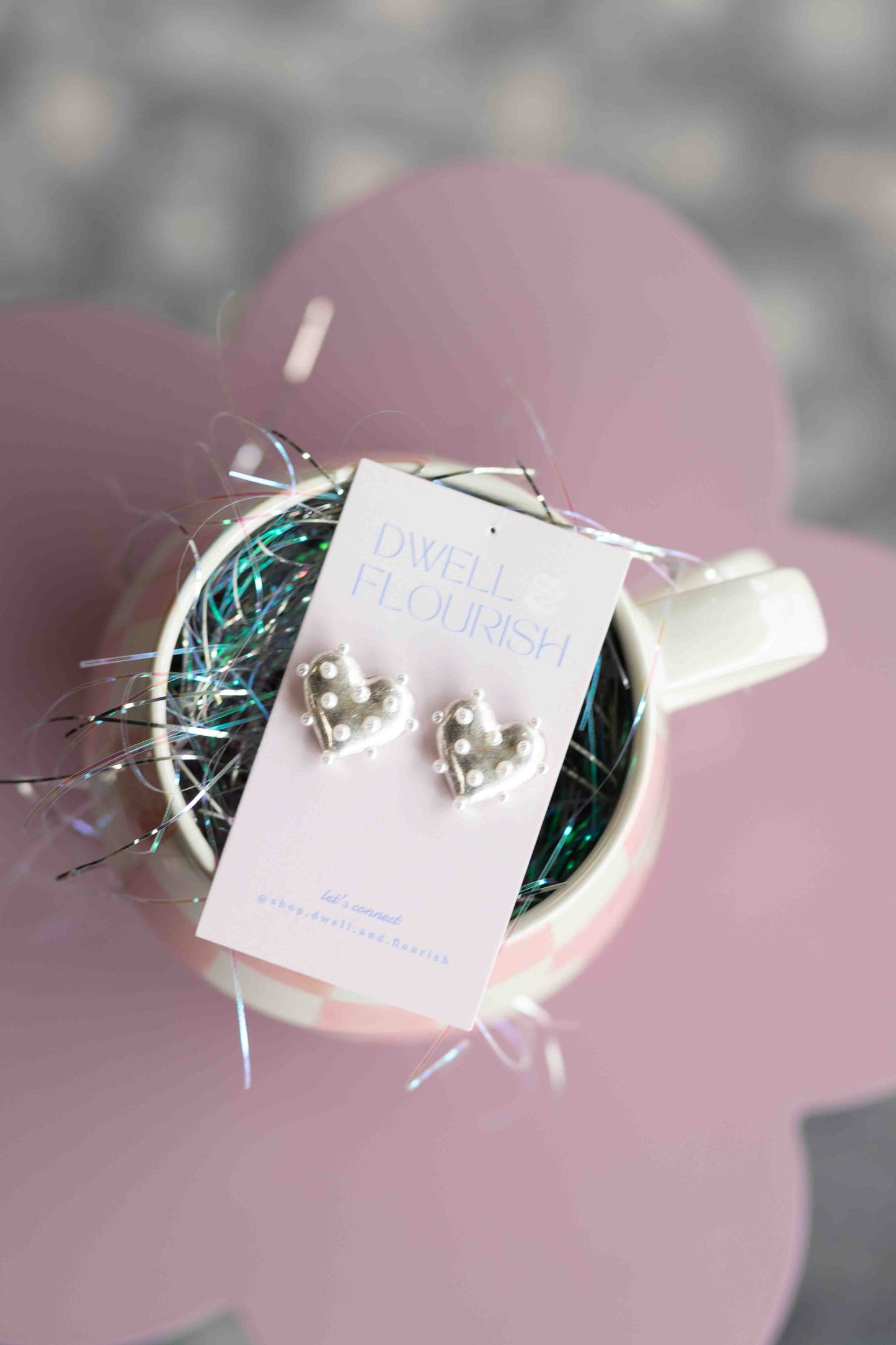 Pearl Studded Heart Earrings