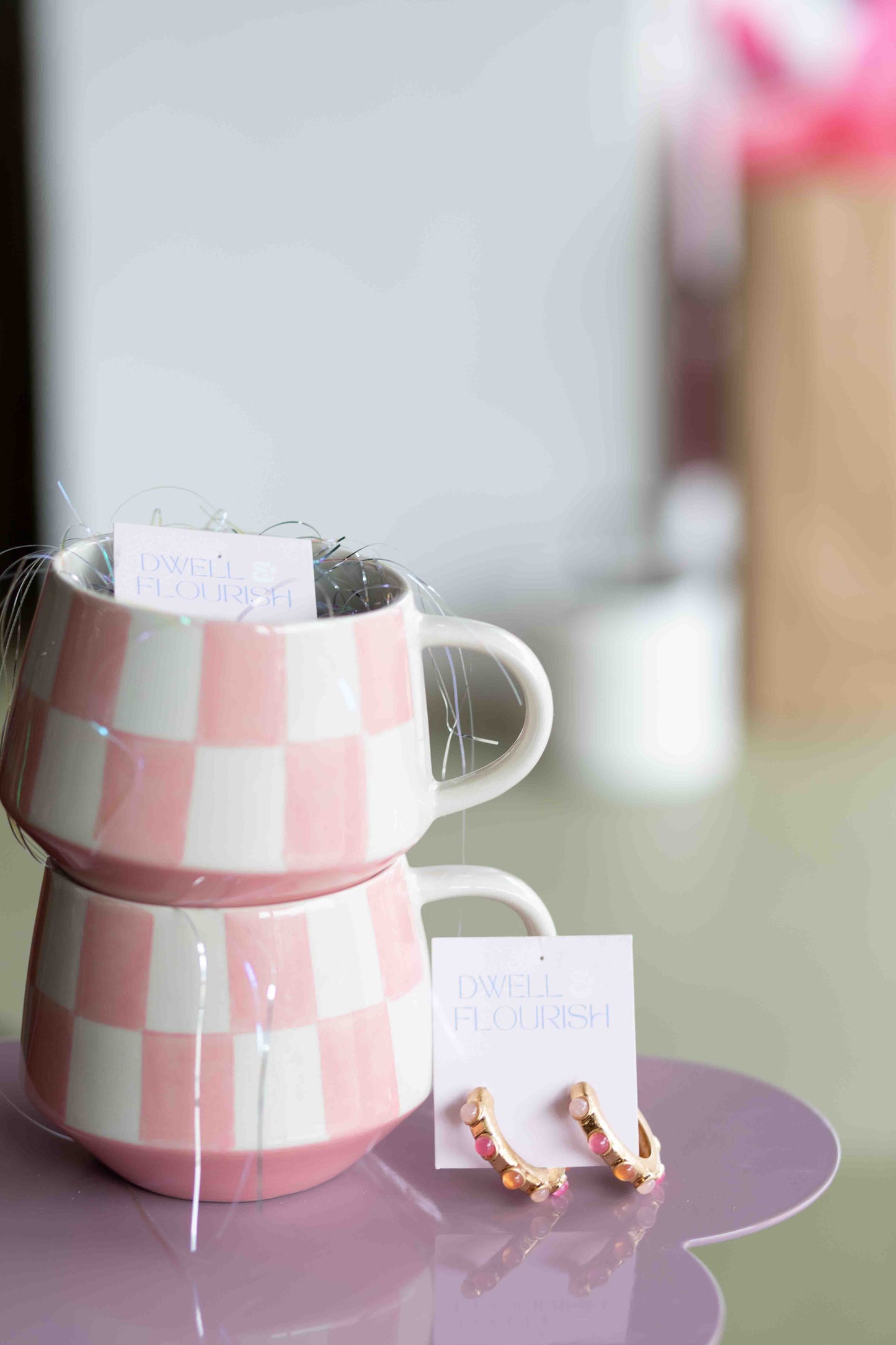 Vera Pink and Gold Hoops