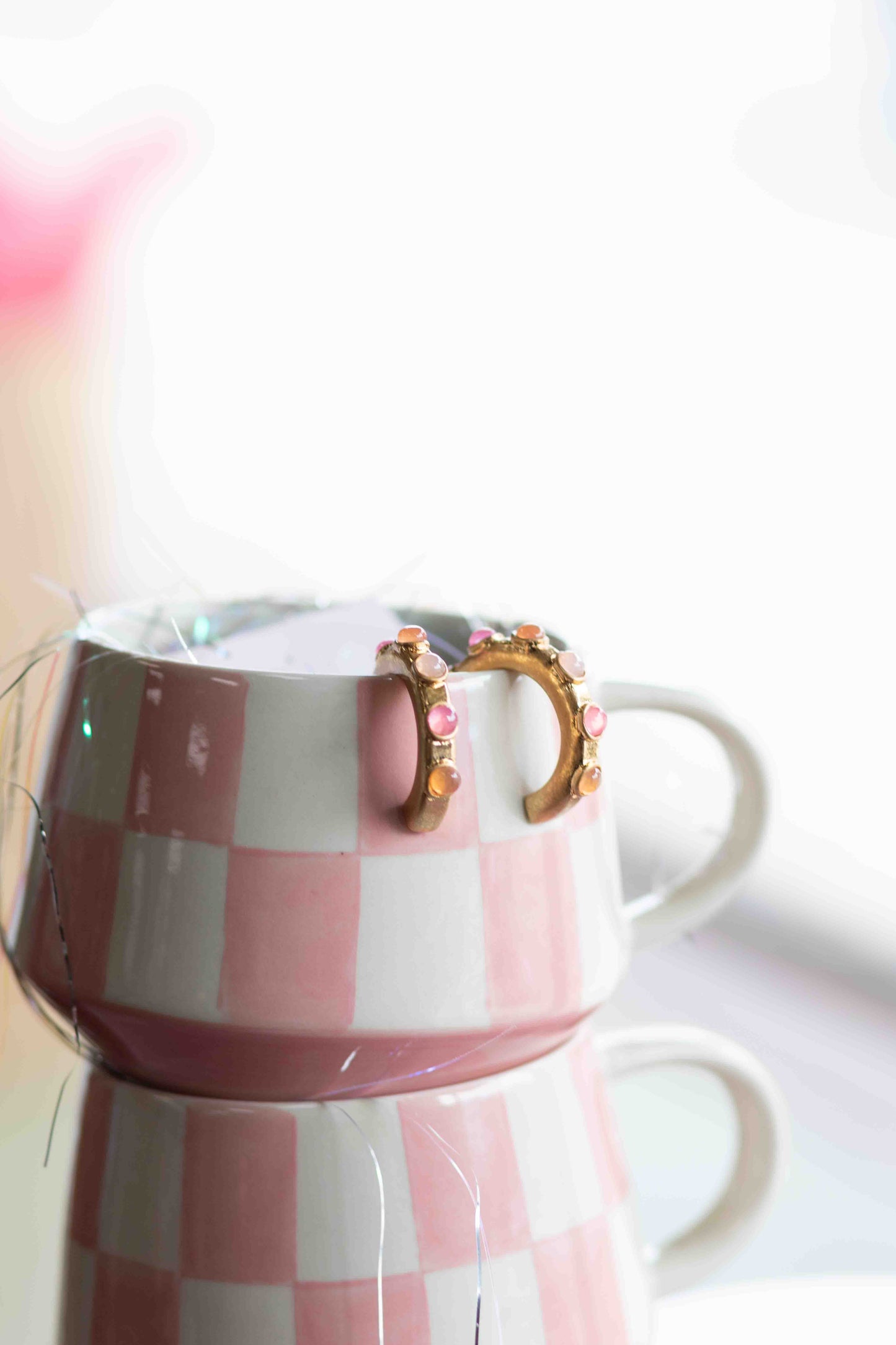 Vera Pink and Gold Hoops