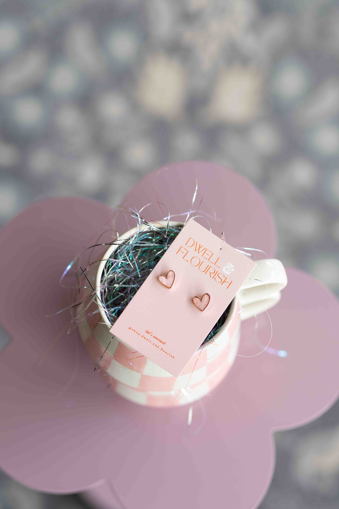 Shimmer Pink Heart Stud