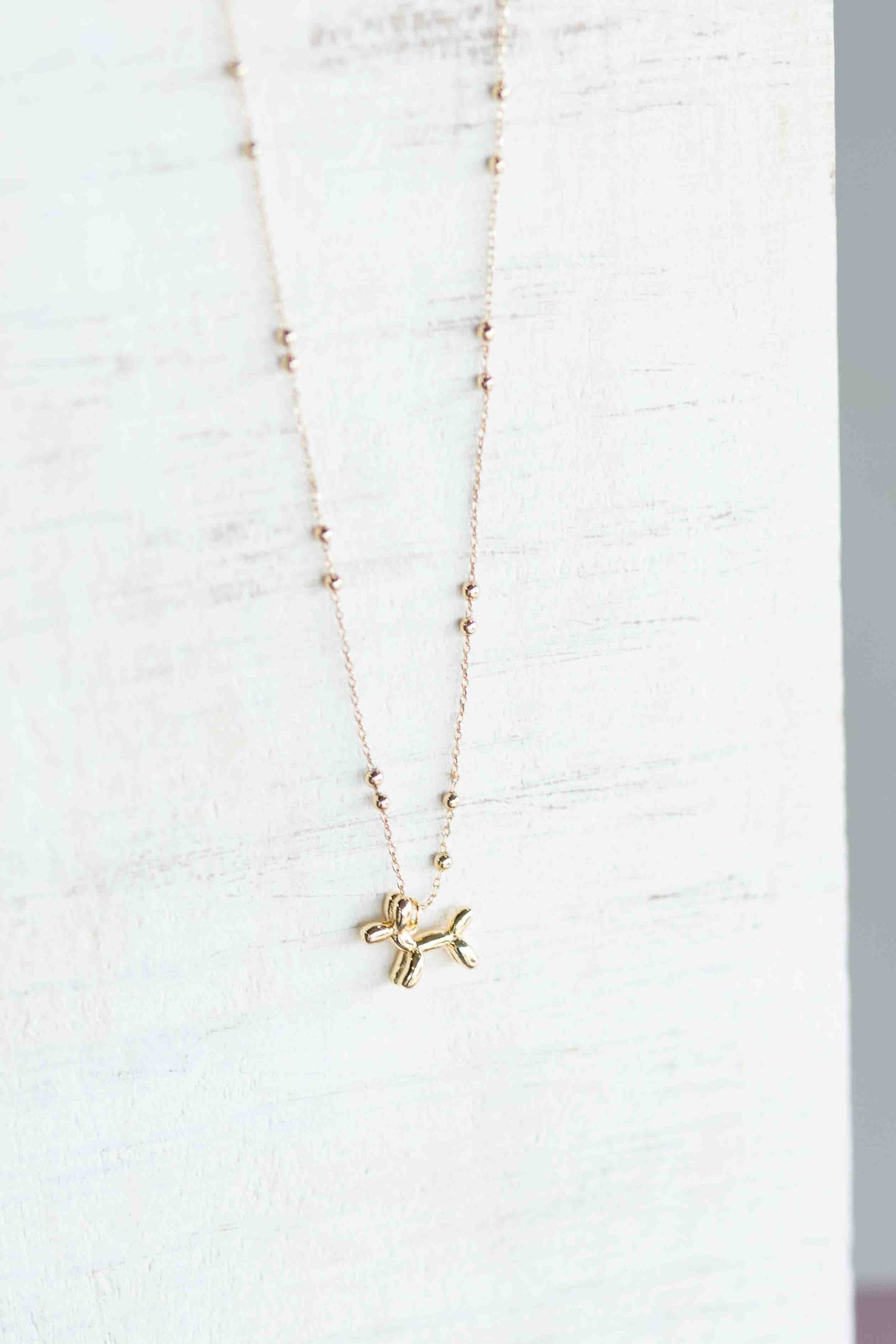Balloon Dog Gold Necklace