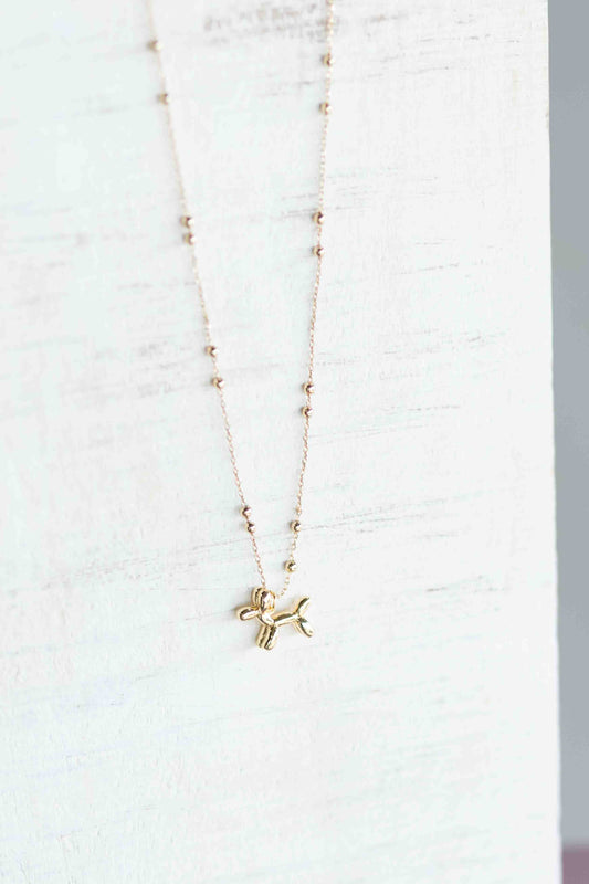 Balloon Dog Gold Necklace