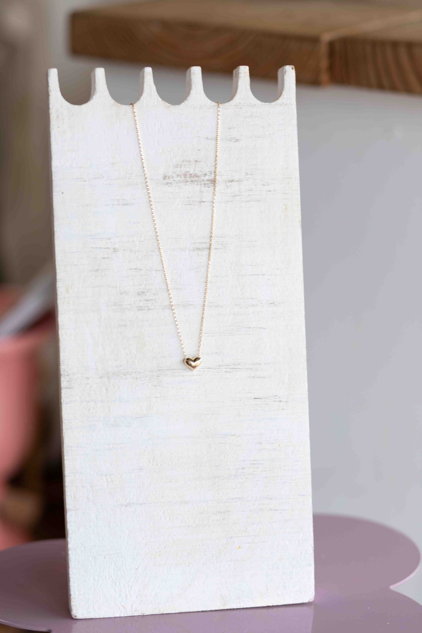 Mini Gold Bubble Heart Dainty Necklace