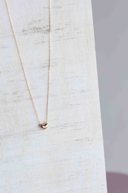 Mini Gold Bubble Heart Dainty Necklace