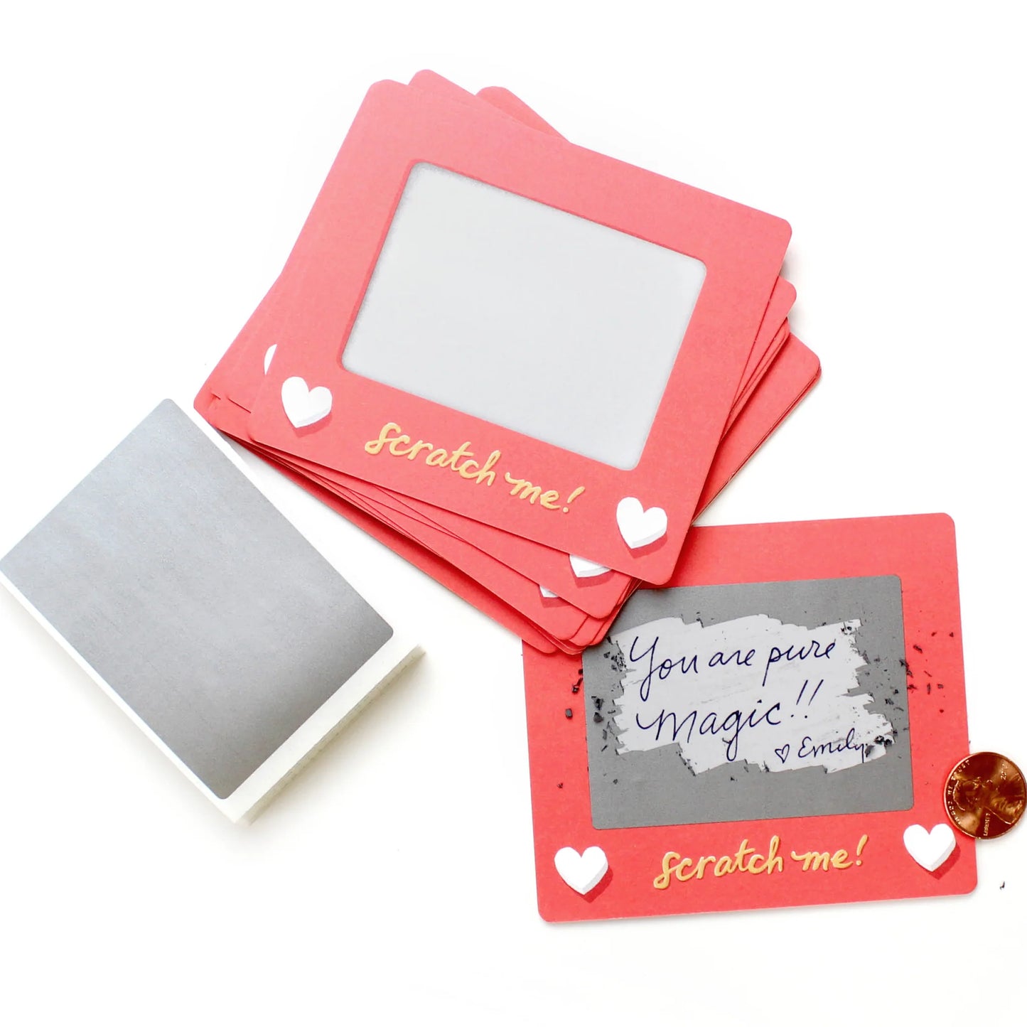 Scratch off Scratch-A-Sketch Valentines Cards