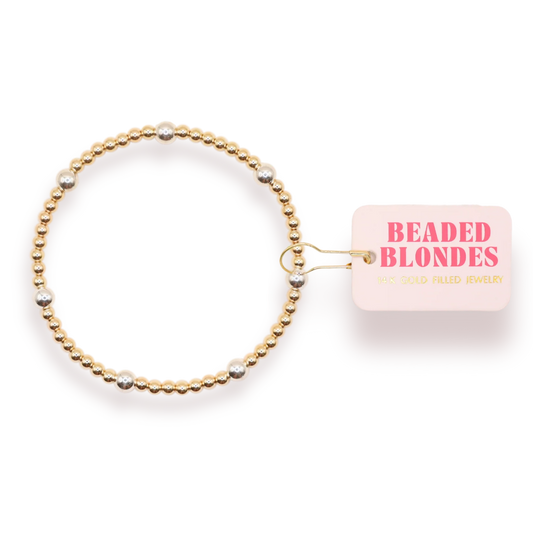 Olive Bracelet, Gold with Silver