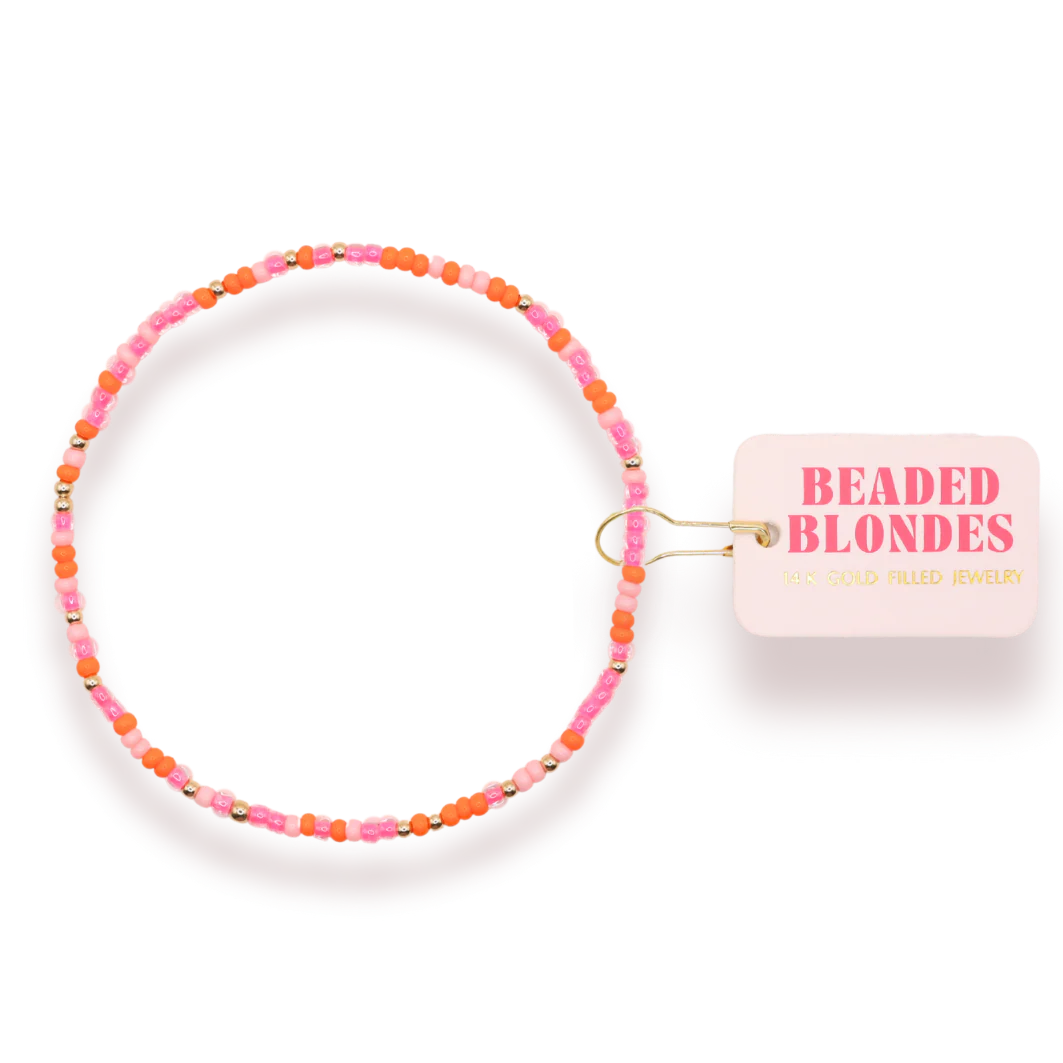 Pink and Orange Sprinkle Bracelet