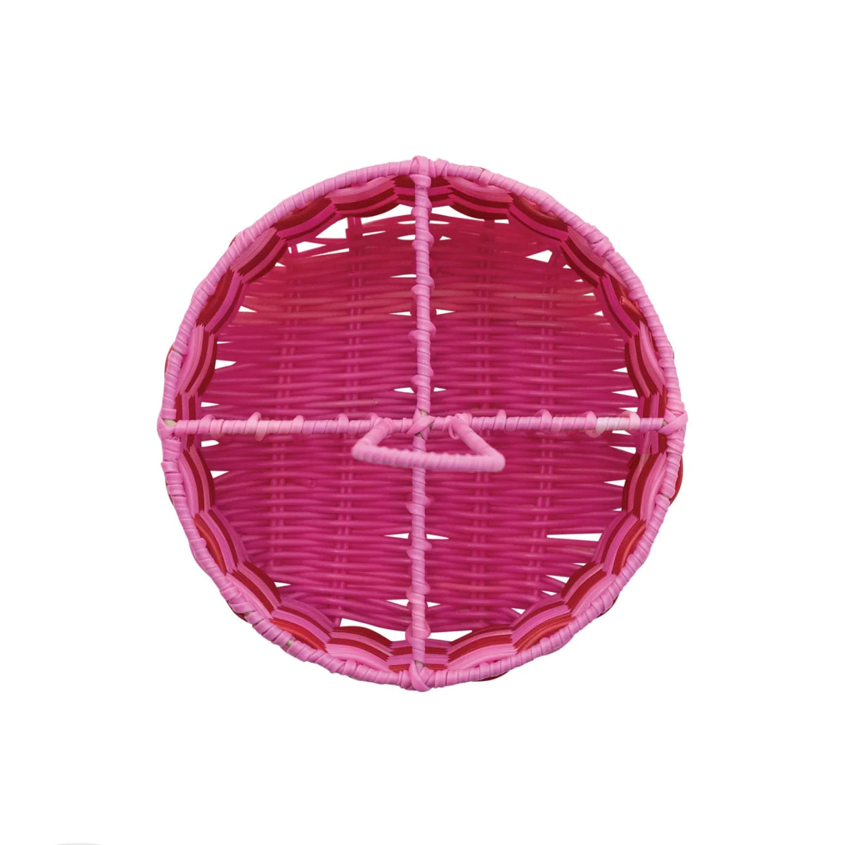 Pink Woven Sectioned Basket, Hot Pink