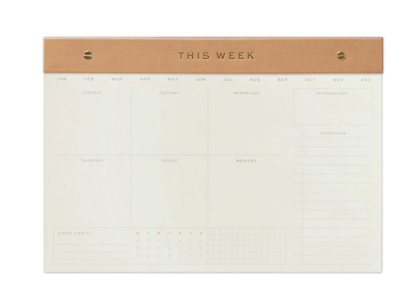 Weekly Post Bound Notepad - Camel