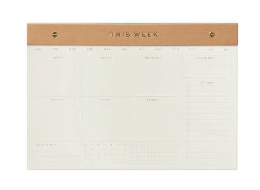 Weekly Post Bound Notepad - Camel