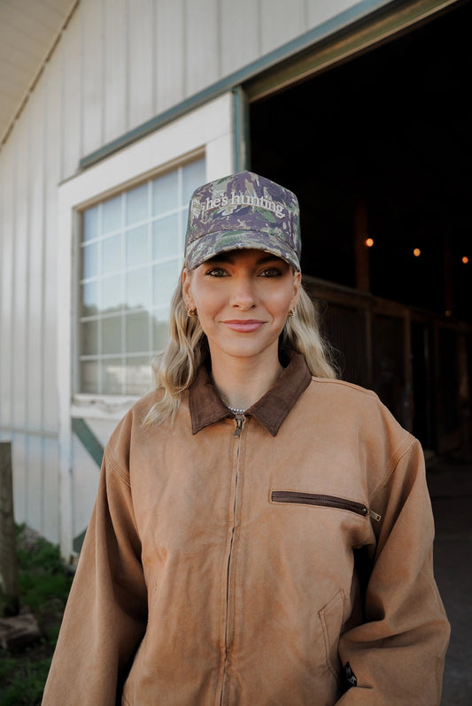 He's Hunting Camo Trucker Hat