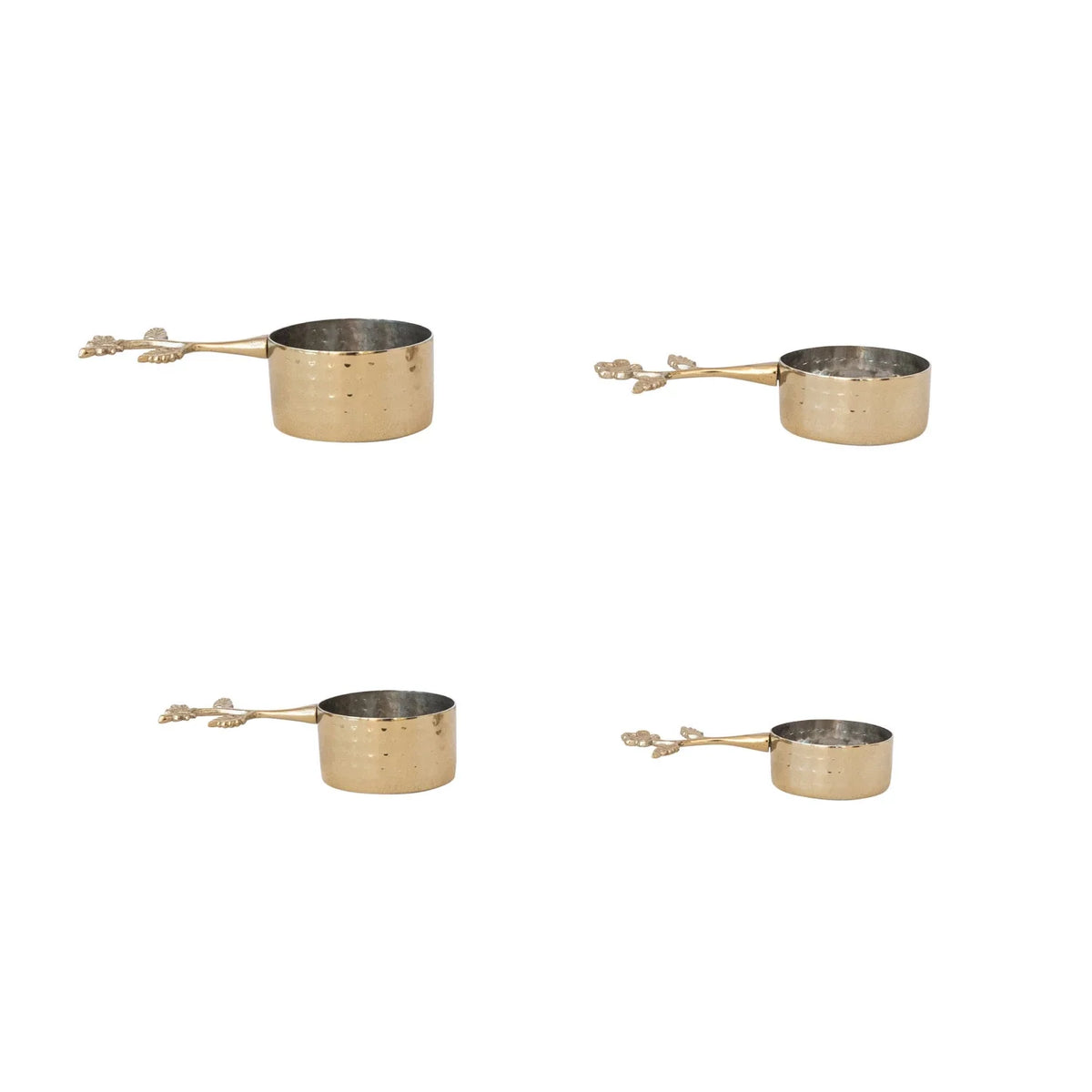 Gold Measuring Cup Set with Floral Handle