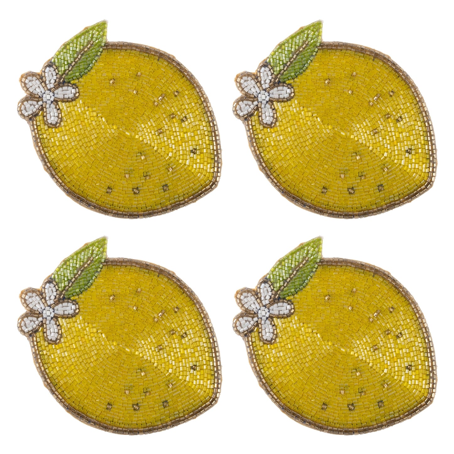 Beaded Lemon Coaster Set