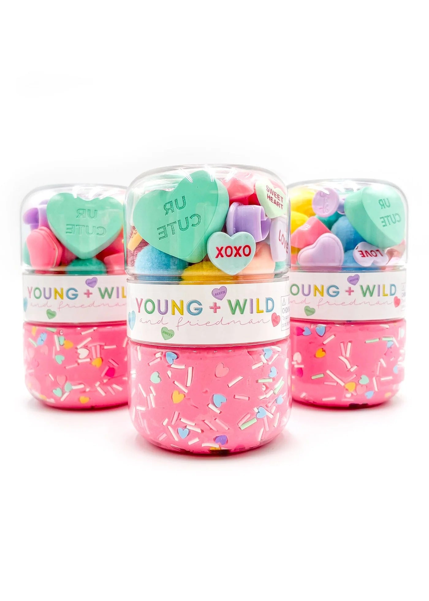 Pastel Hearts Dough Jar