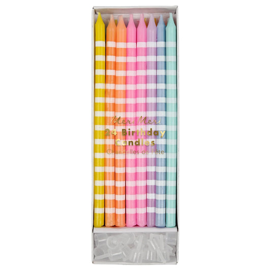 Pastel Stripe Party Candles