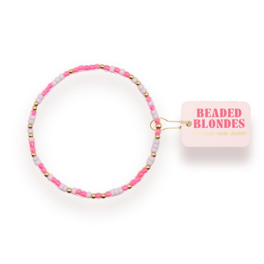 Hot Pink and Lilac Sprinkle Bracelet