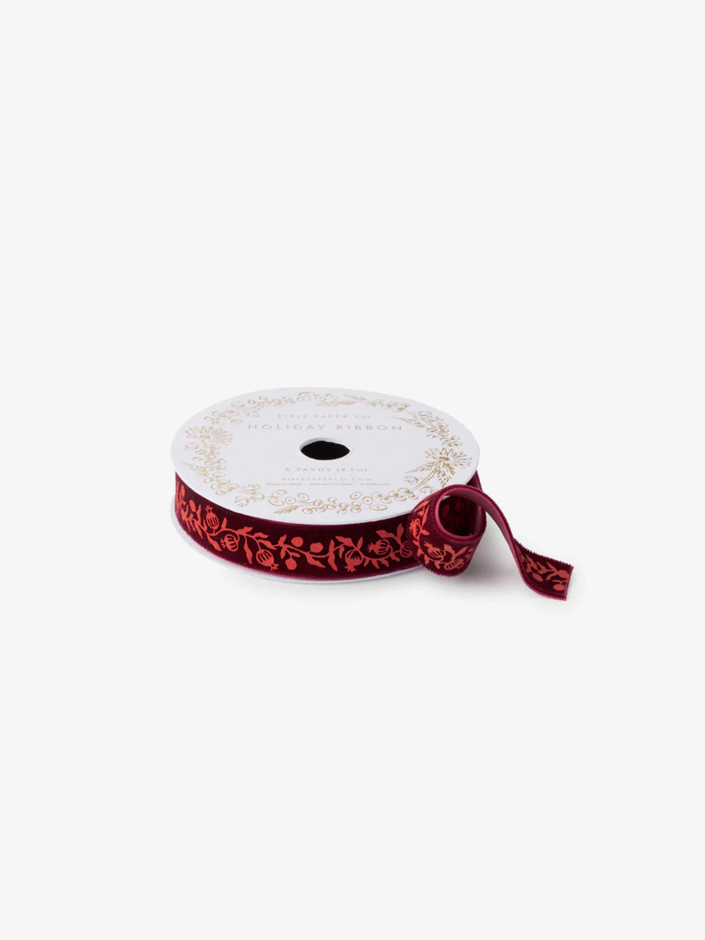 Christmastide Pomegranate Velvet Ribbon